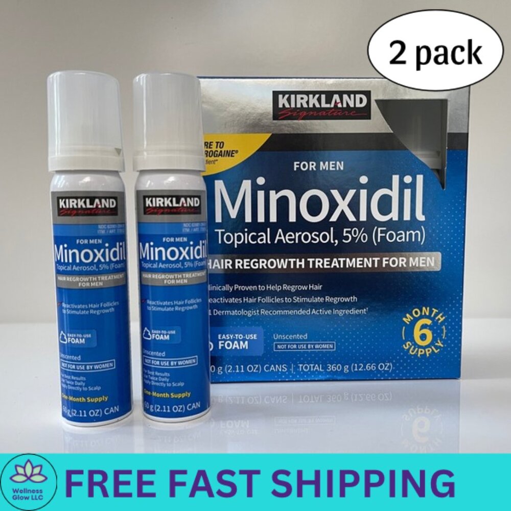 Minoxidil 5% foam men hair regrowth treatment 2 months supply hair loss exp12/26